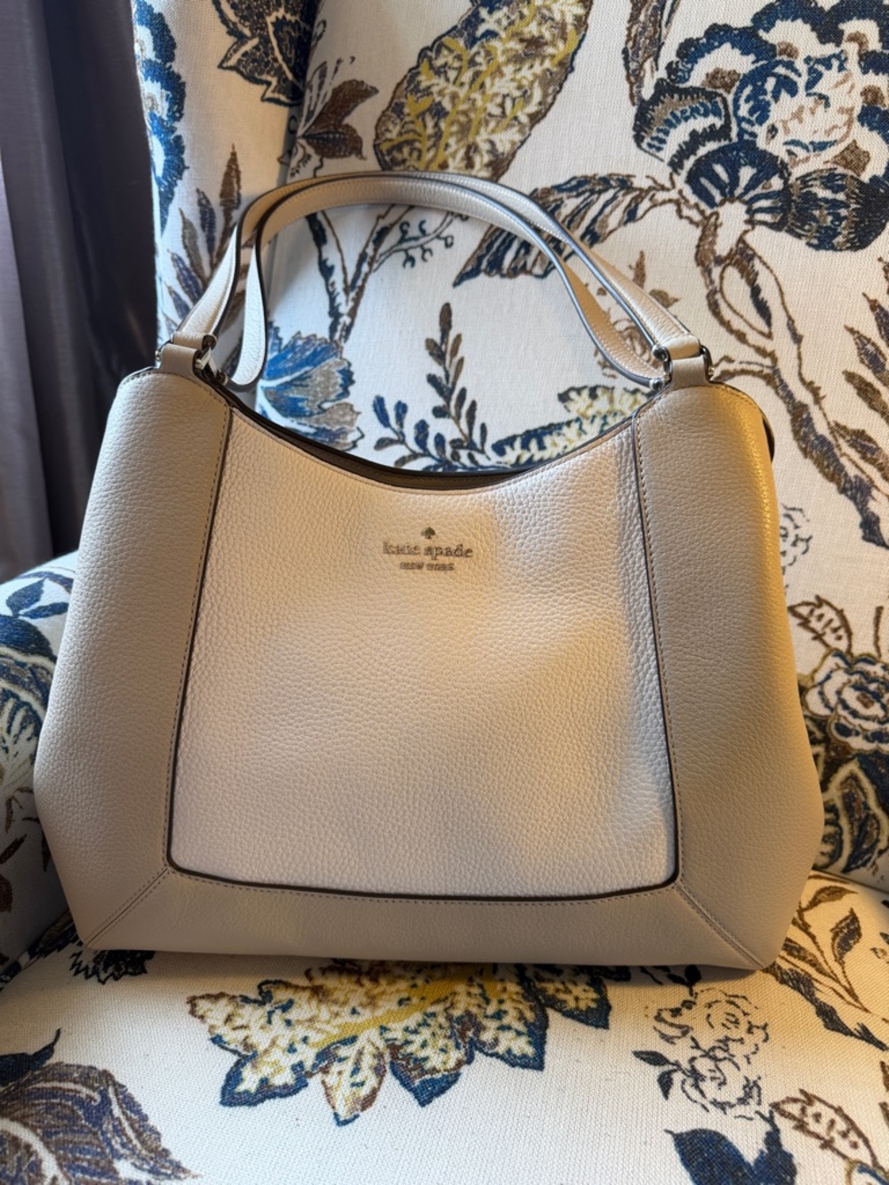 kate spade Pebbled Leather Shoulder Bag in Light Taupe